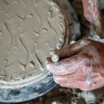 Daniel Boyle at work in his pottery 2019